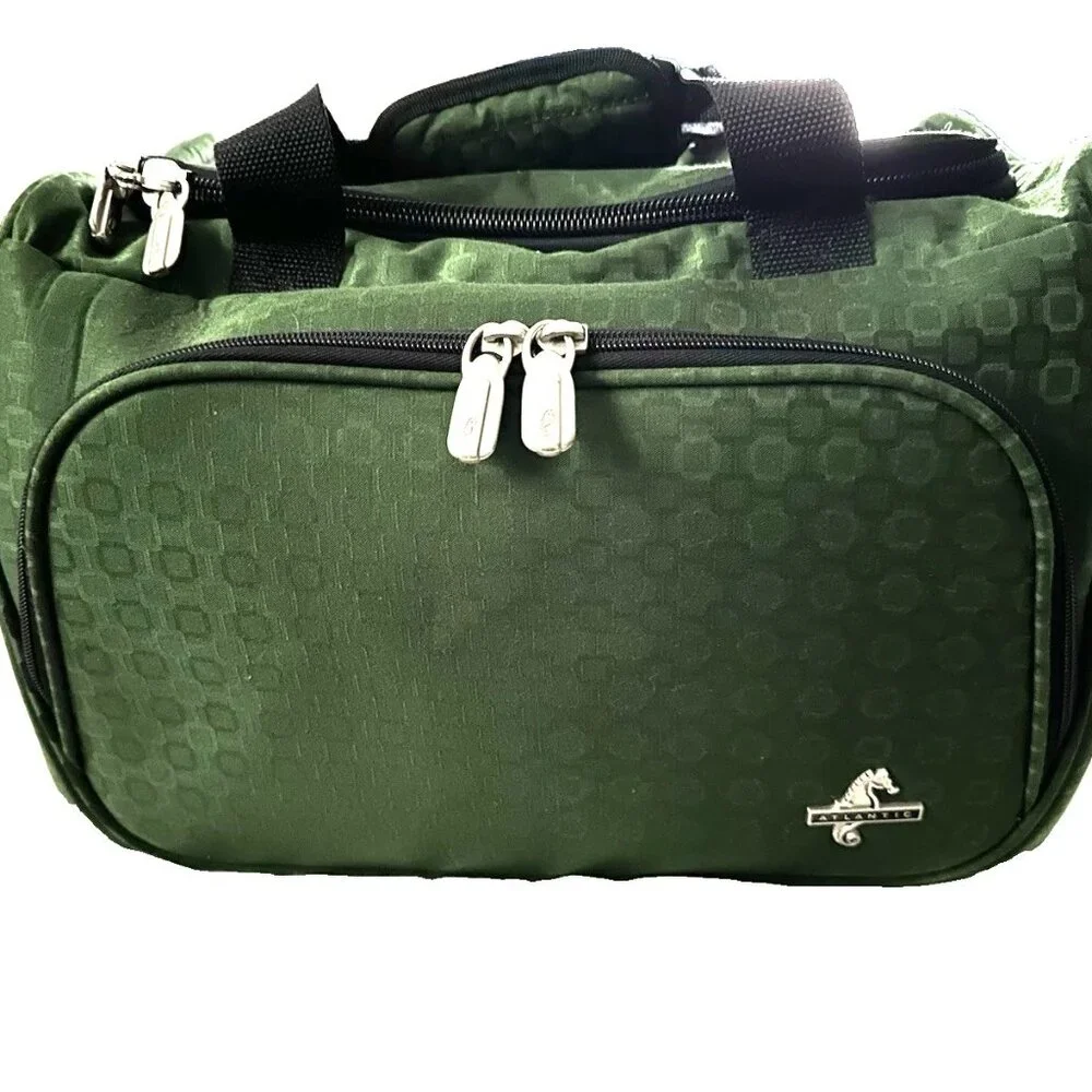 Atlantic Carry-on Travel Bag Overnight Luggage Tote Green w/ Handles and Strap - Picture 3 of 10